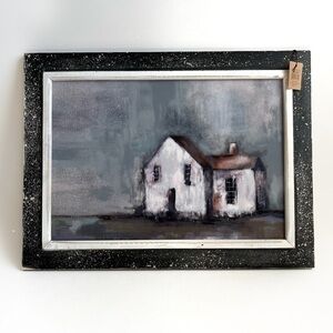 Creative Co-Op NWT Wood Framed Painted House Wall Art